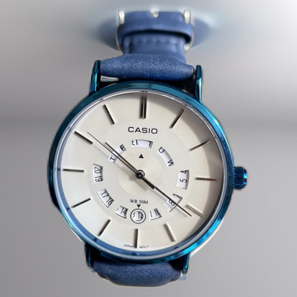 Blue Leather Casio wrist watch