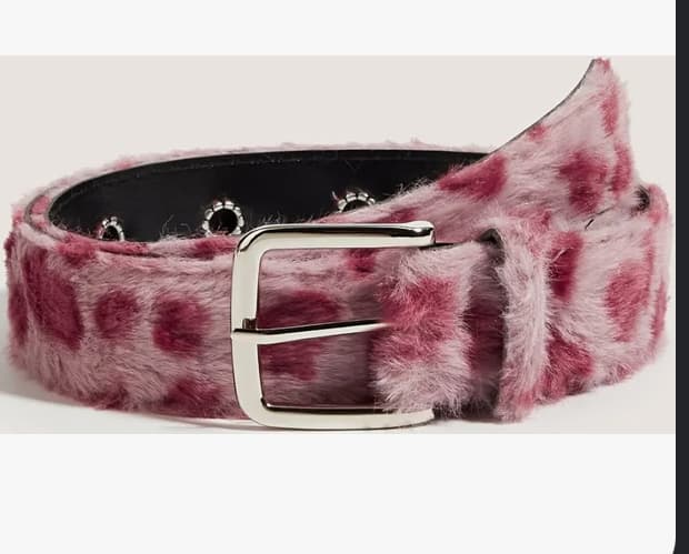 Faux leopard print belt (pink)