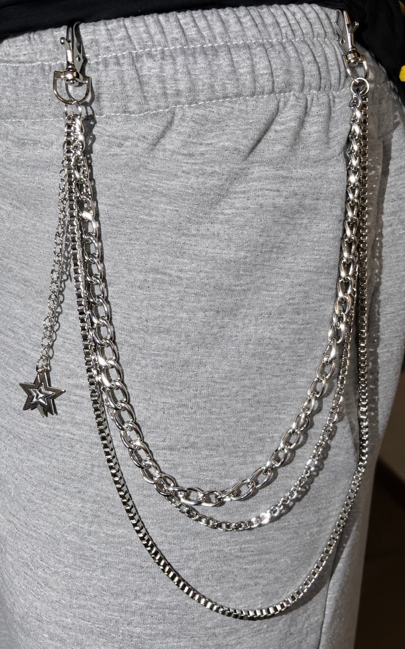 Silver pants chain