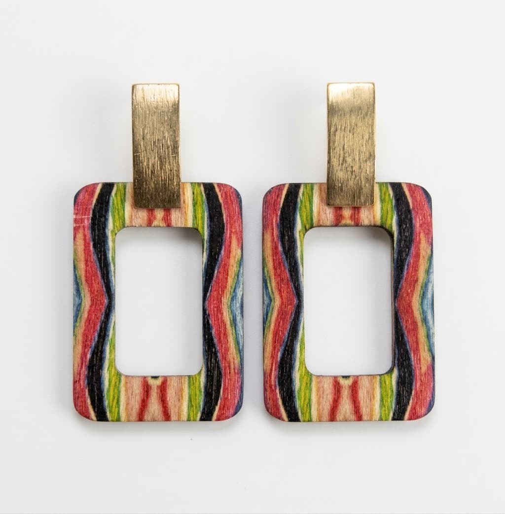 Wooden statement earrings