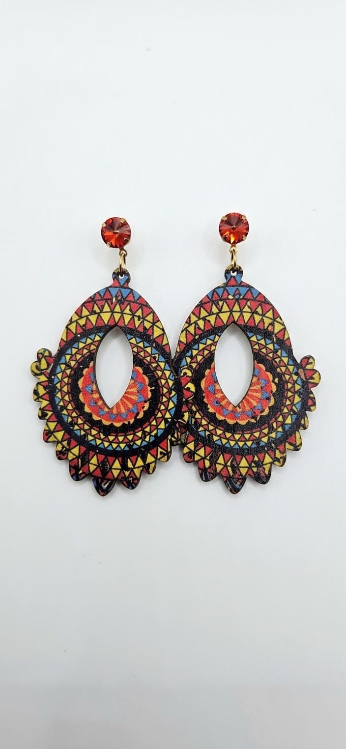 Wooden statement earrings