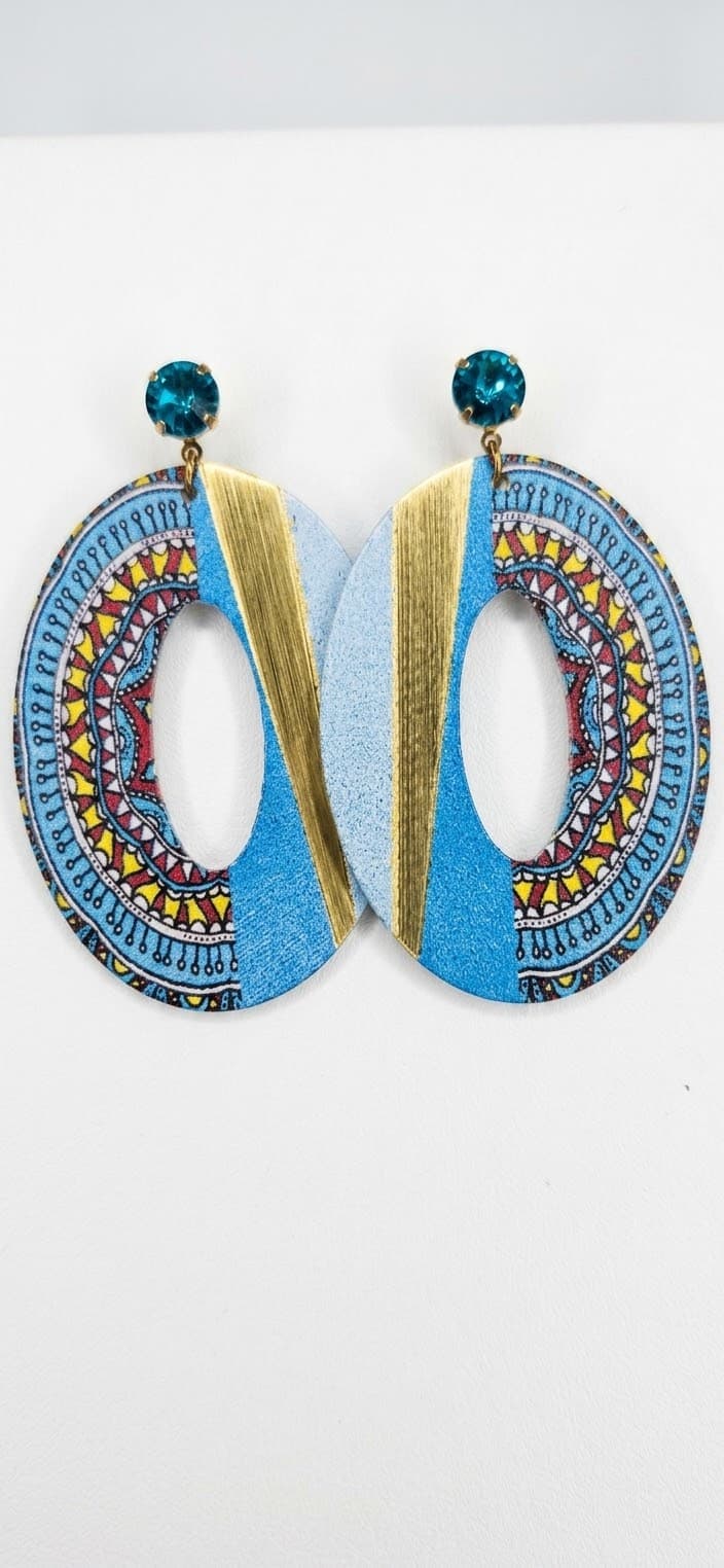 Wooden statement earrings