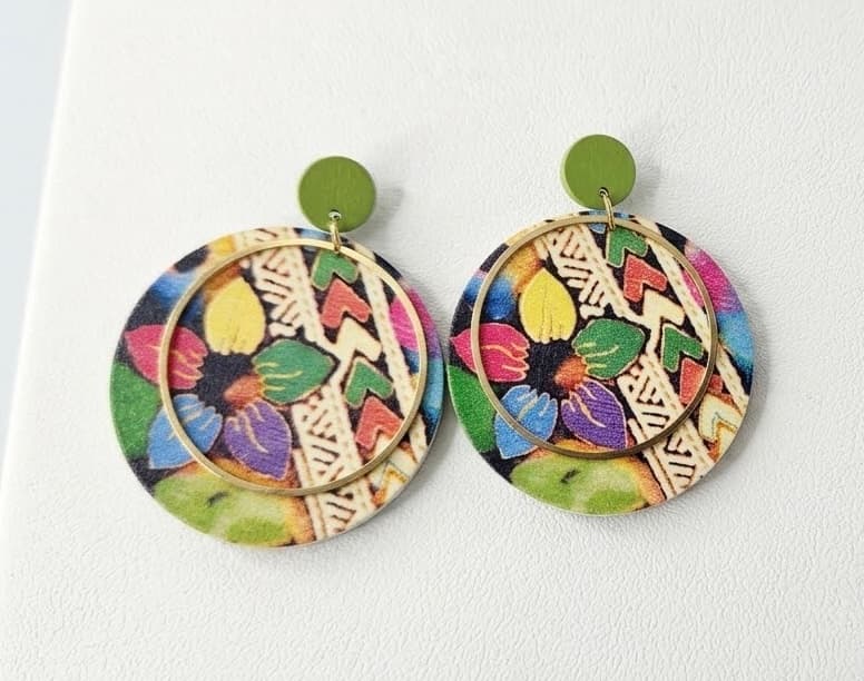 Wooden statement earrings