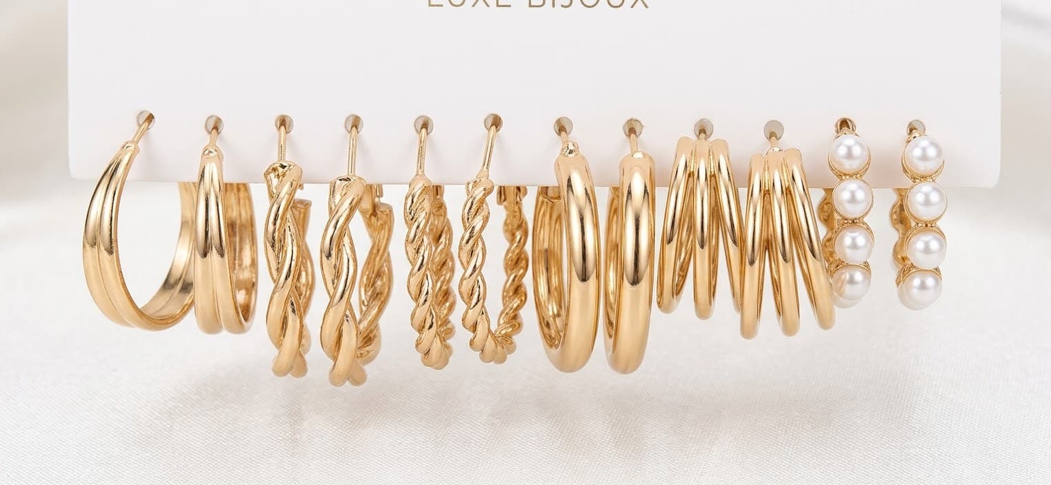 Golden earrings (set)